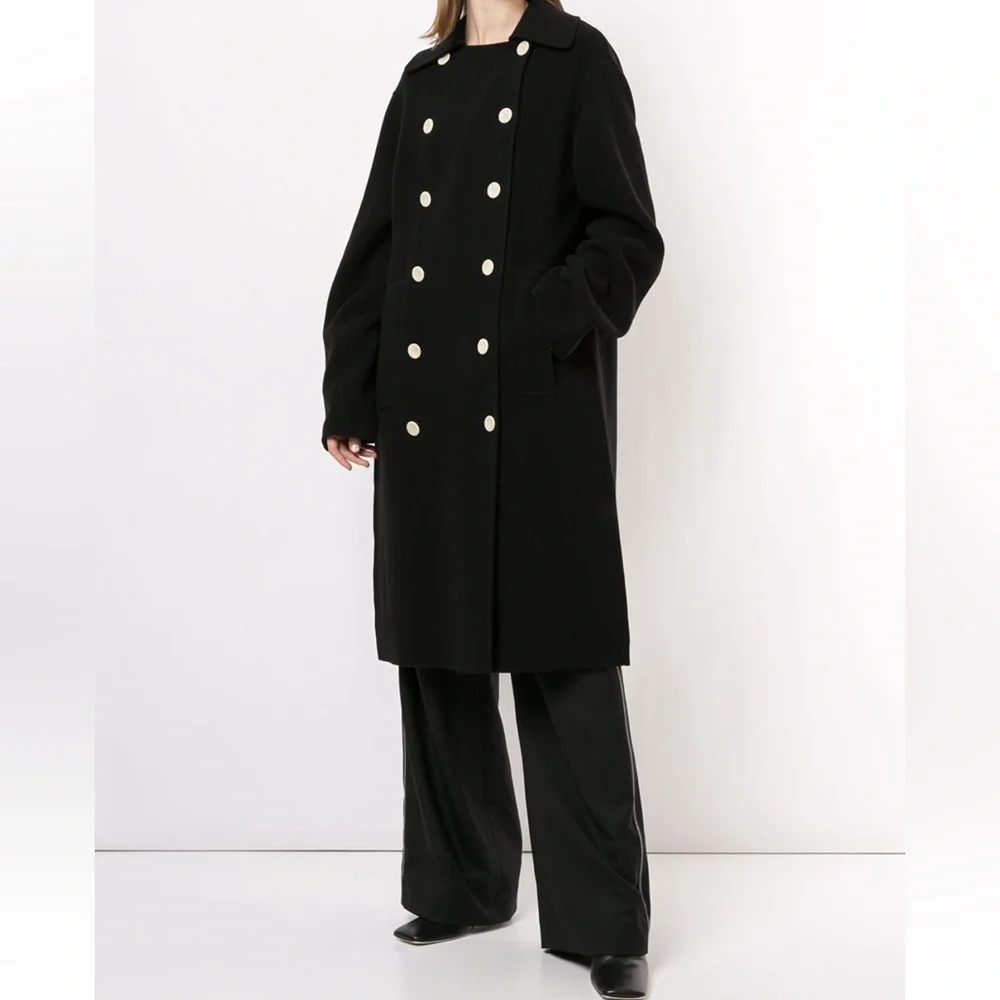 NWT Proenza Schouler white label double breasted long coat wool cashmere luxe - Picture 4 of 14